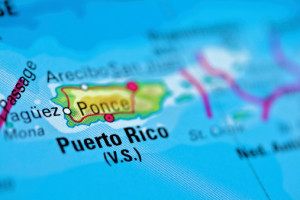 Puerto Rico on a map