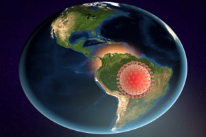 Zika virus in Brazil, illustration